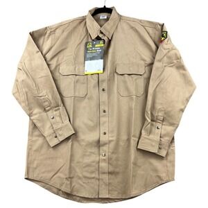Black Stallion FR Work Shirt Mens XL Khaki NWT Flame Resistant Cotton FS7-KHK